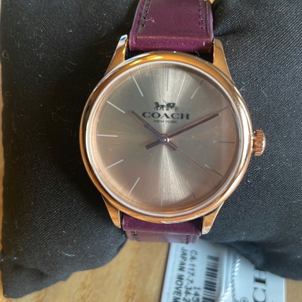 Coach Watch with Purple Leather Band New
